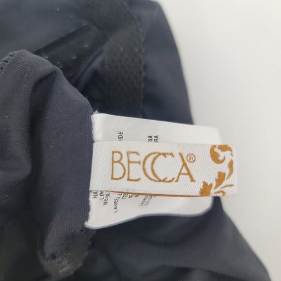 Becca Black Fine Line One Shoulder Swimsuit Sz L - Picture 4 of 5